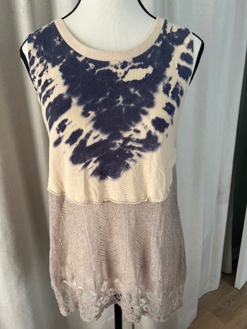 Free People We The Free Bonnaroo crochet tie dye tank Small